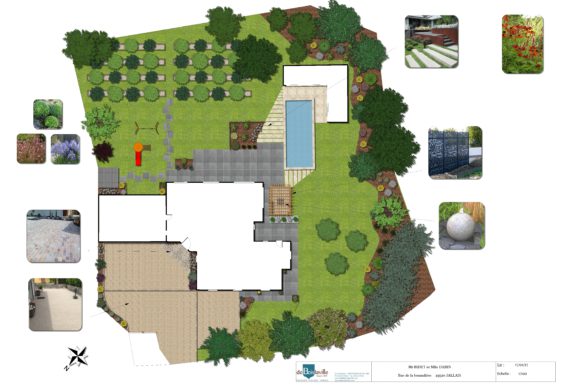 Plan du bureau d-étude aménagement jardins et piscines